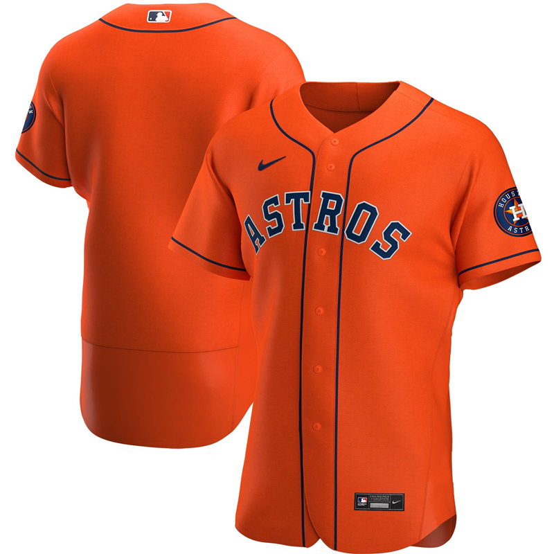 2020 MLB Men Houston Astros Nike Orange Alternate 2020 Authentic Team Jersey 1